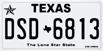 TX license plate DSD6813