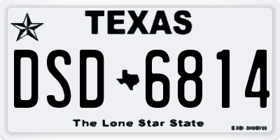 TX license plate DSD6814