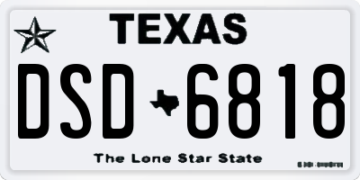 TX license plate DSD6818