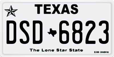 TX license plate DSD6823