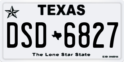 TX license plate DSD6827