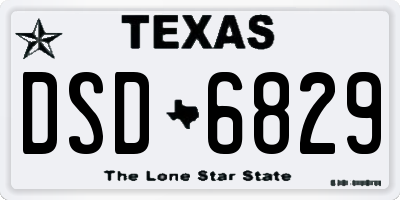 TX license plate DSD6829