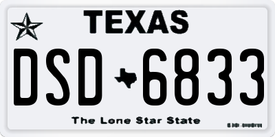 TX license plate DSD6833