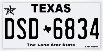 TX license plate DSD6834