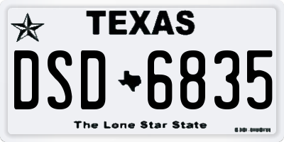 TX license plate DSD6835
