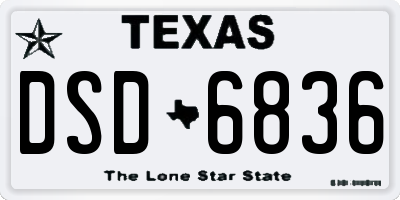 TX license plate DSD6836