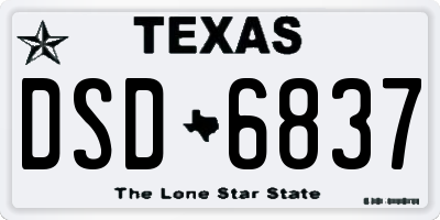 TX license plate DSD6837