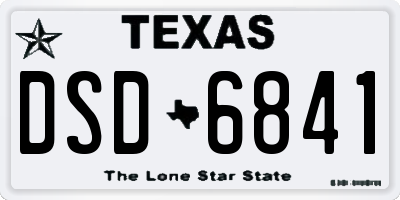 TX license plate DSD6841