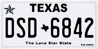 TX license plate DSD6842