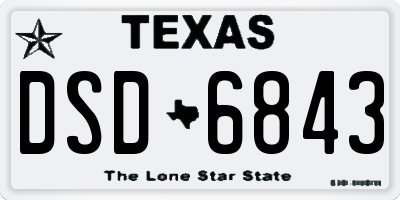 TX license plate DSD6843
