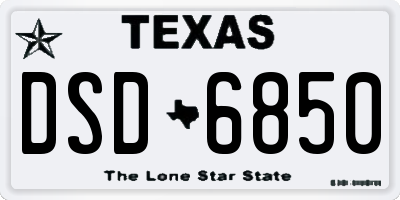 TX license plate DSD6850