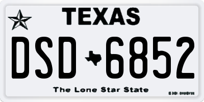 TX license plate DSD6852