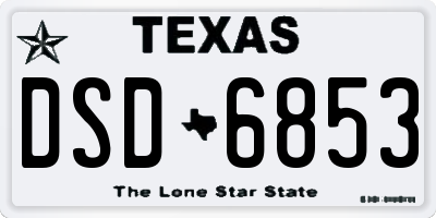 TX license plate DSD6853