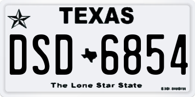 TX license plate DSD6854