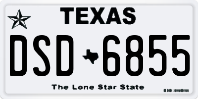 TX license plate DSD6855
