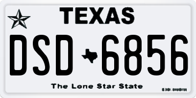 TX license plate DSD6856