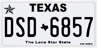 TX license plate DSD6857
