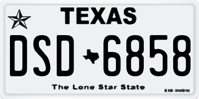 TX license plate DSD6858