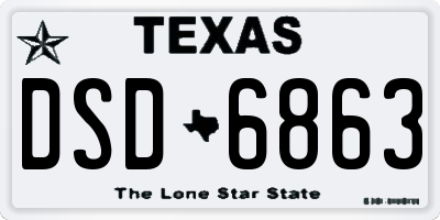 TX license plate DSD6863