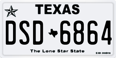 TX license plate DSD6864