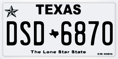 TX license plate DSD6870