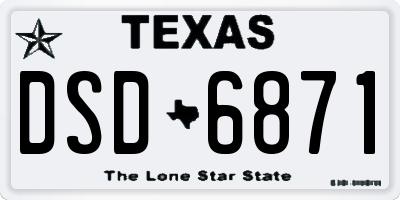 TX license plate DSD6871