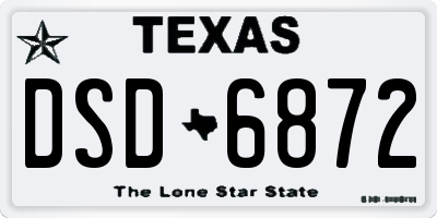 TX license plate DSD6872