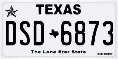 TX license plate DSD6873