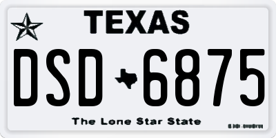 TX license plate DSD6875