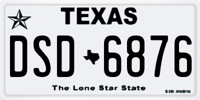 TX license plate DSD6876