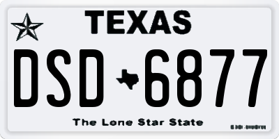 TX license plate DSD6877