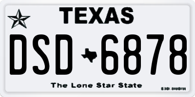 TX license plate DSD6878