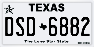 TX license plate DSD6882