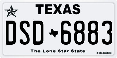 TX license plate DSD6883