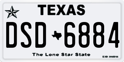 TX license plate DSD6884