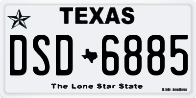 TX license plate DSD6885