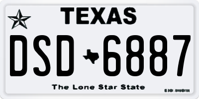 TX license plate DSD6887