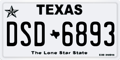 TX license plate DSD6893