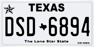 TX license plate DSD6894