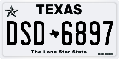 TX license plate DSD6897