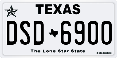 TX license plate DSD6900
