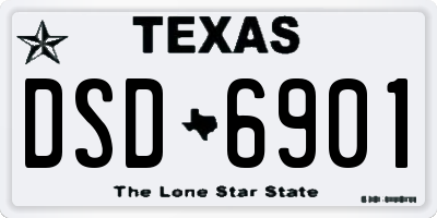 TX license plate DSD6901