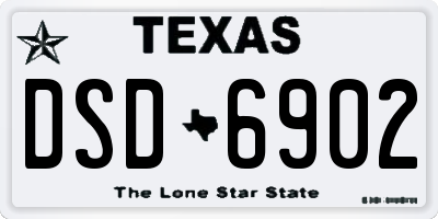 TX license plate DSD6902