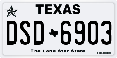 TX license plate DSD6903