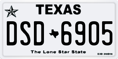 TX license plate DSD6905