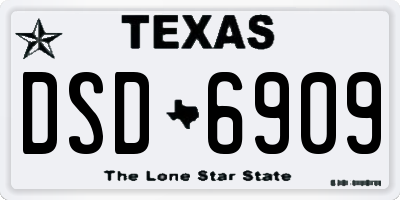 TX license plate DSD6909
