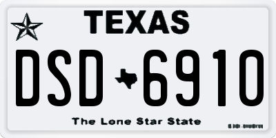 TX license plate DSD6910