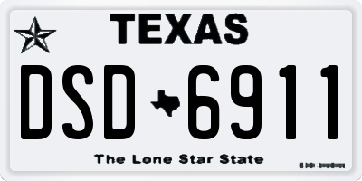 TX license plate DSD6911