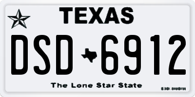 TX license plate DSD6912