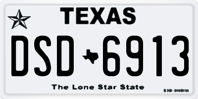 TX license plate DSD6913